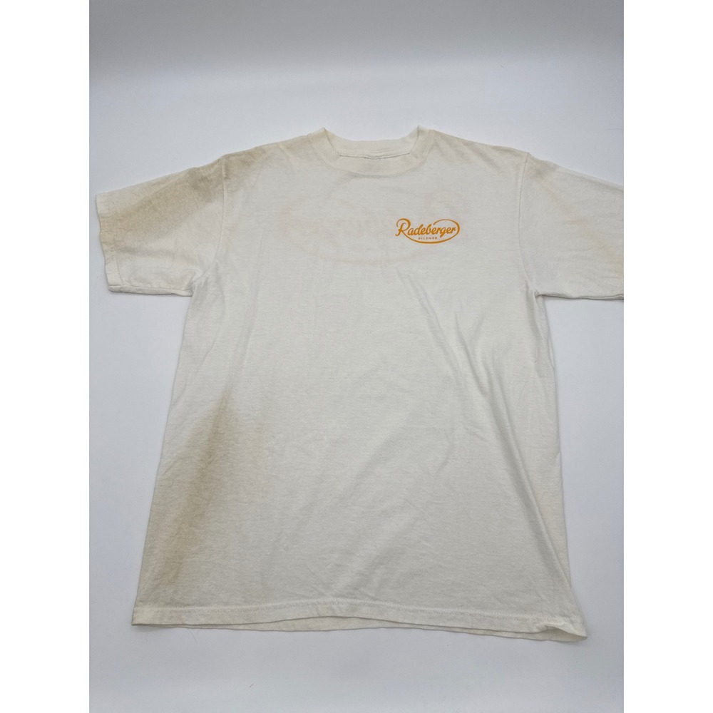 Anvil Radeberger Pilsner Beer Graphic T-Shirt Mens Large White Short Sleeve